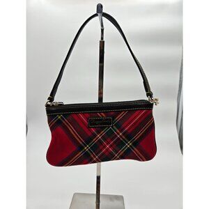 Dooney & Bourke Red Tartan Large Wristlet Clutch